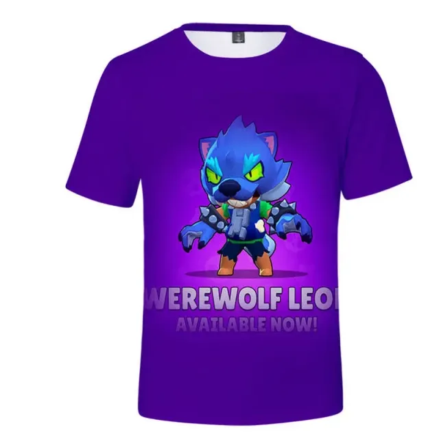 Kids short sleeve shirt with prints of popular Brawl Stars characters