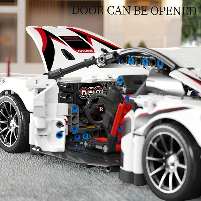 Set de construcție 1209 piese - Conceptul mașinii sport albe Super Racing