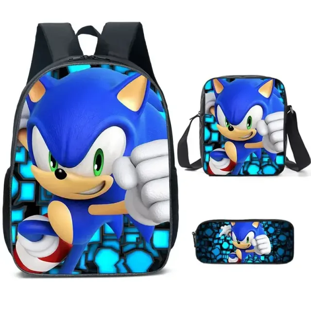 Children's school set with prints in Sonic themes