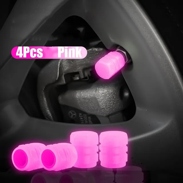 4Pcs Fluorescent Valve Cap Car Tire Valve Caps Luminous Tire Cover Car Wheel Plugs ABS Tire Nipple Caps For Car Bike Motorcycle