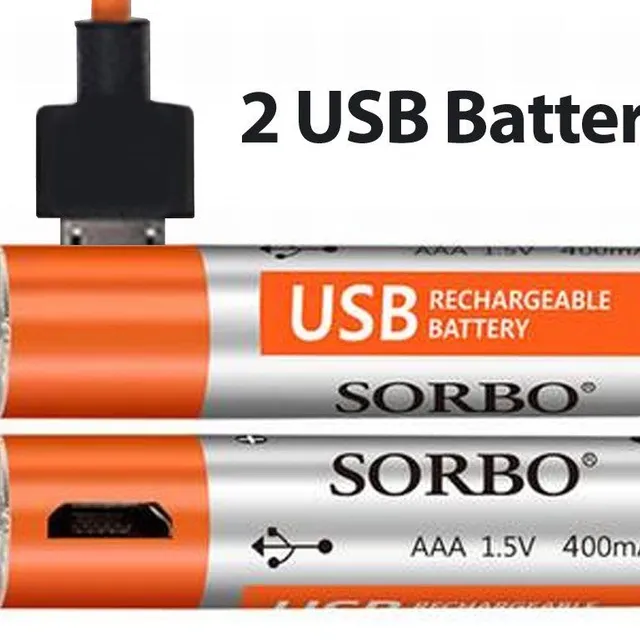 USB rechargeable AAA battery and USB charging cable with FREE postage