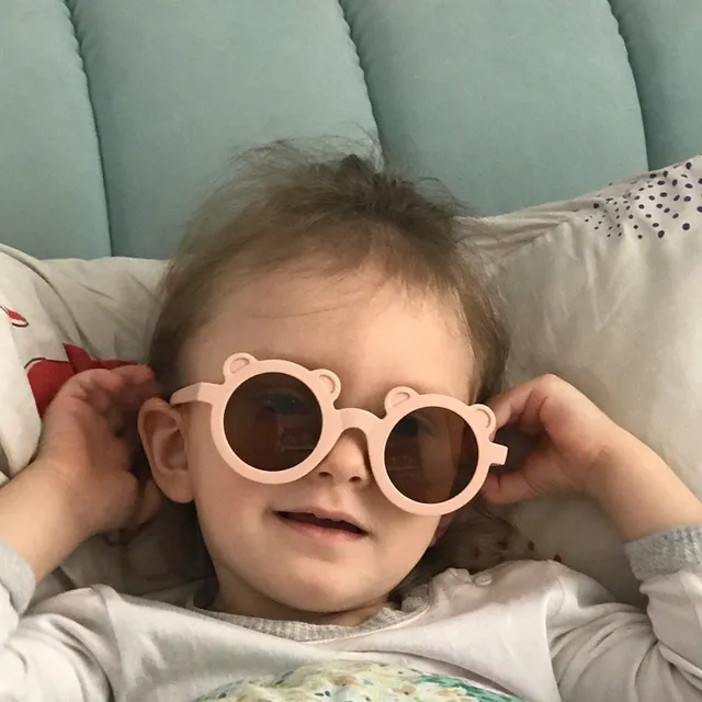 Dívčí roztomilé sluneční brýle ve tvaru medvědí hlavy