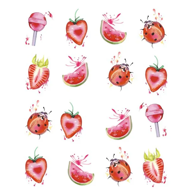 Stickers for nails with fruit and sweets motif