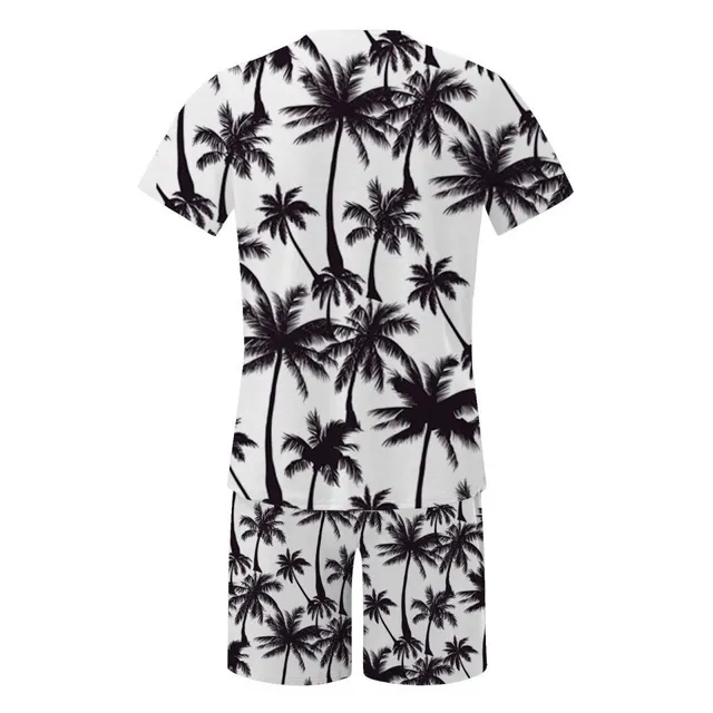 Pánsky módny dvojdielny letný set - tričko + šortky