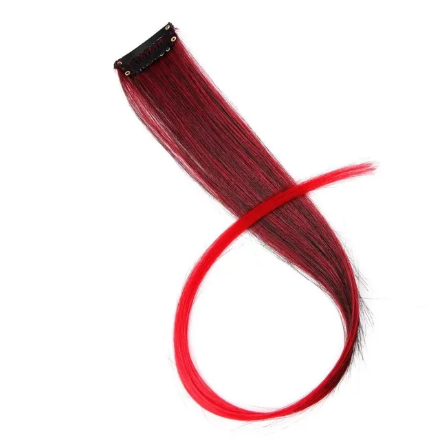 Strand of synthetic hair on clip - various colours