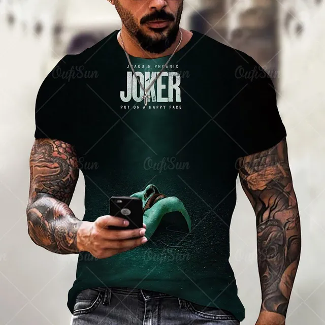 Tricou bărbătesc cu mânecă scurtă și imprimeu - Joker