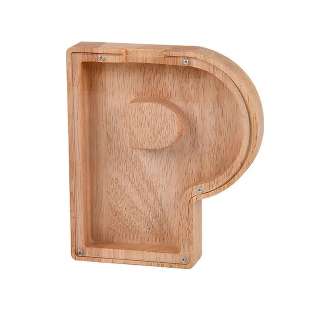 Luxury wooden letter-shaped cash box with glass front