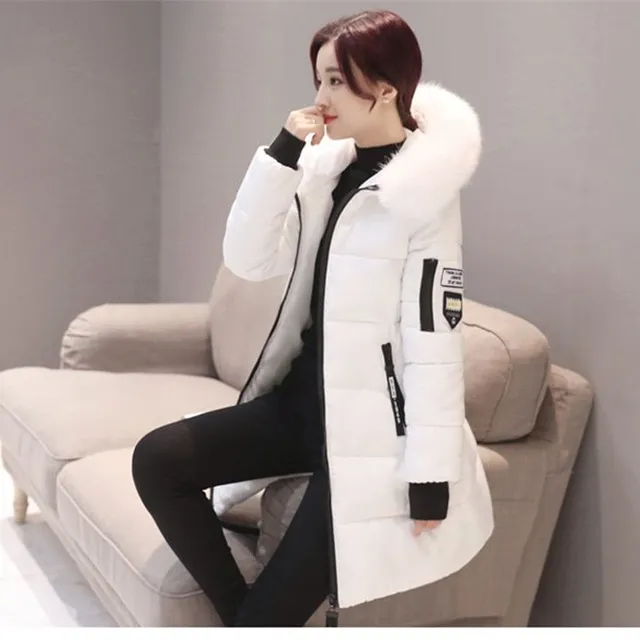 Women's winter jacket with distinctive collar and patches