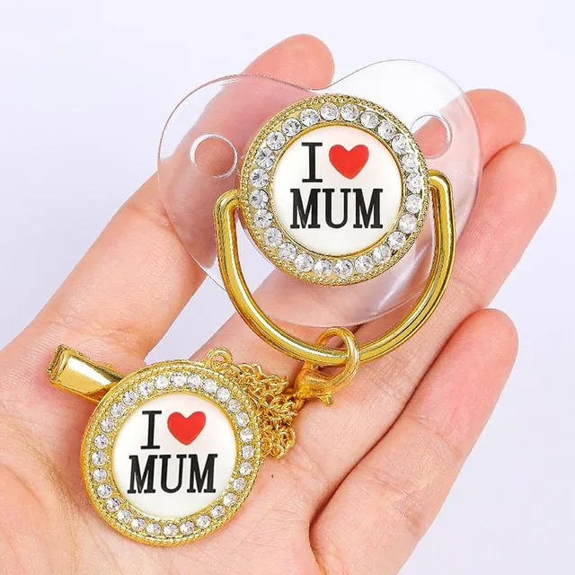 Modern stylish classic pacifier with beautiful motif and modern Kamil clip