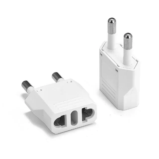 EU to US plug adapter - White