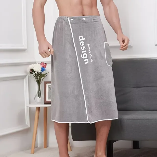 Male bath towel with adjustable rubber - soft and pleasant shower wrap for body