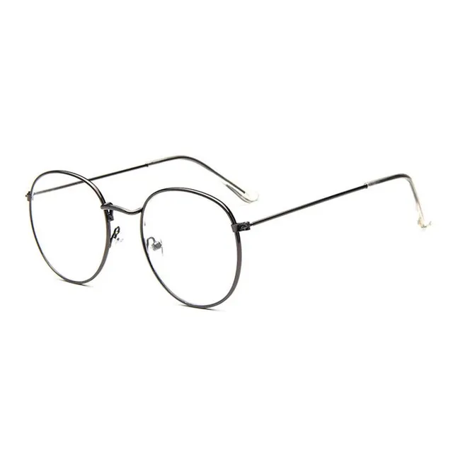 Retro oval non-dioptric glasses