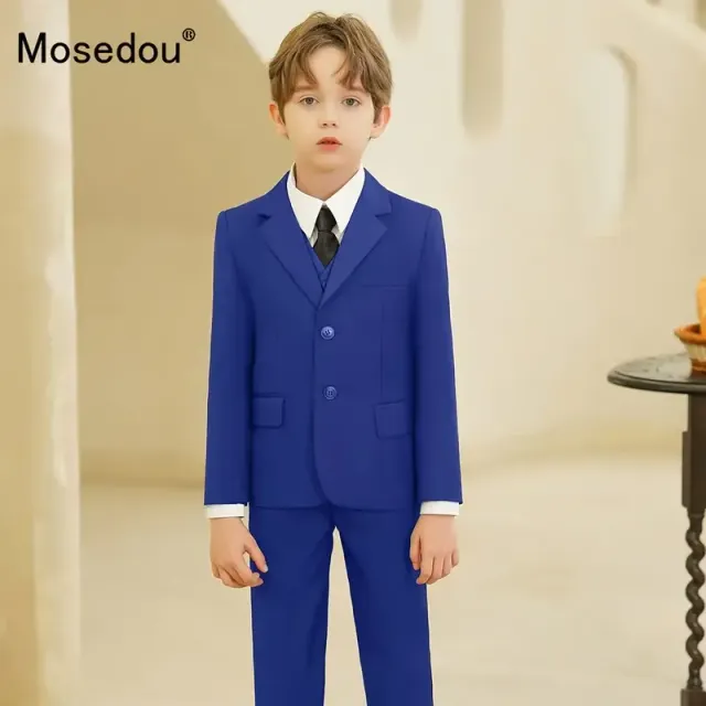 Chlapecký barevný oblek, slim fit, slavnostní oblečení pro chlapce