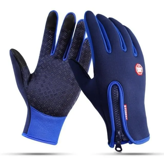 Windproof winter gloves deep-blue l