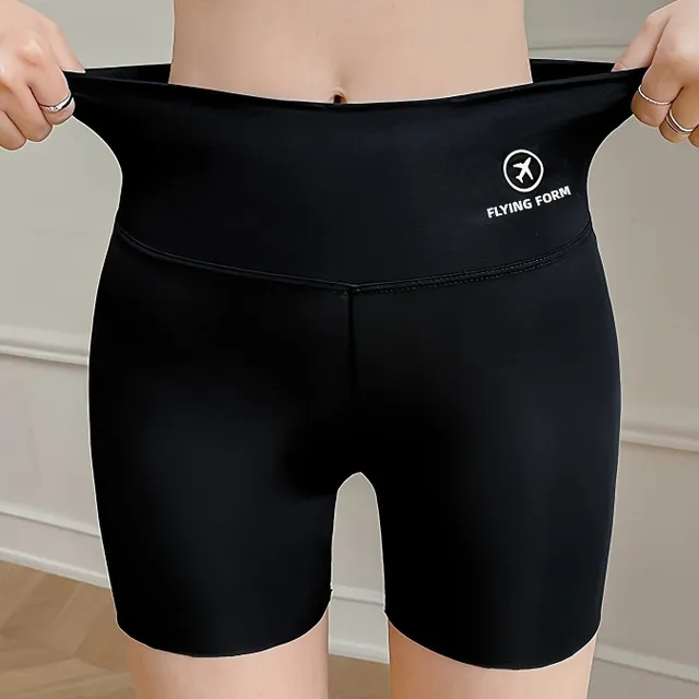 Shorts with high waist and forming effect, with air printing, for sport and yoga