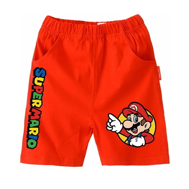 Trendy children's shorts printed with the popular animated film Super Mario