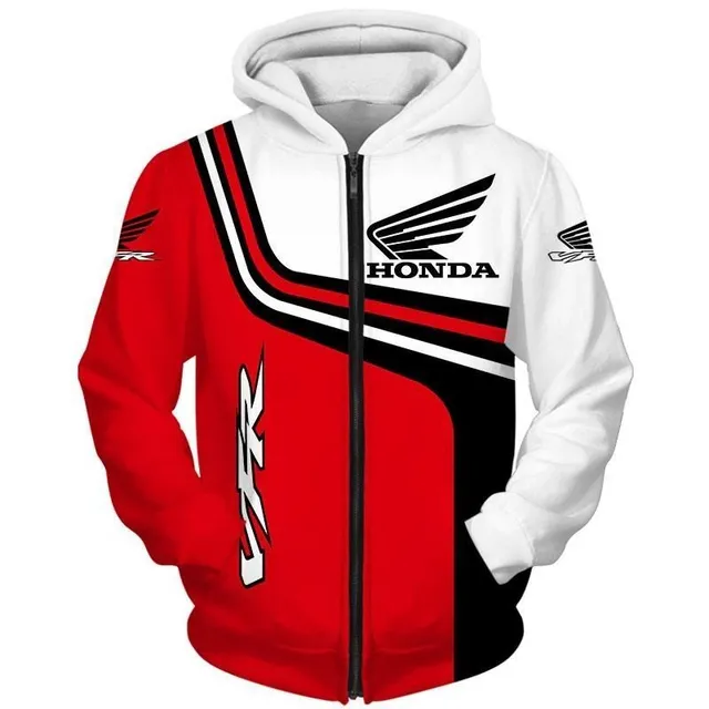 Men's zip-up hoodie with Moto print