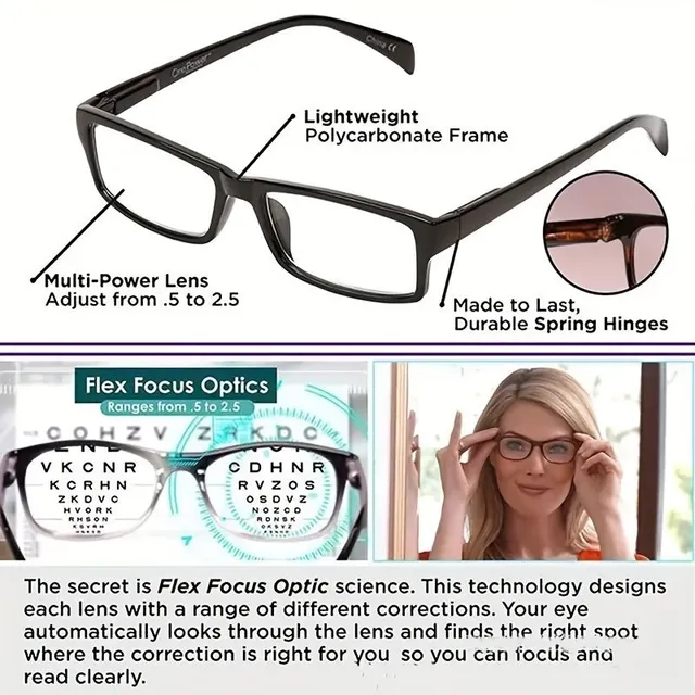 New multifocal reading glasses for women and men - Automatic bifocal sunglasses for all