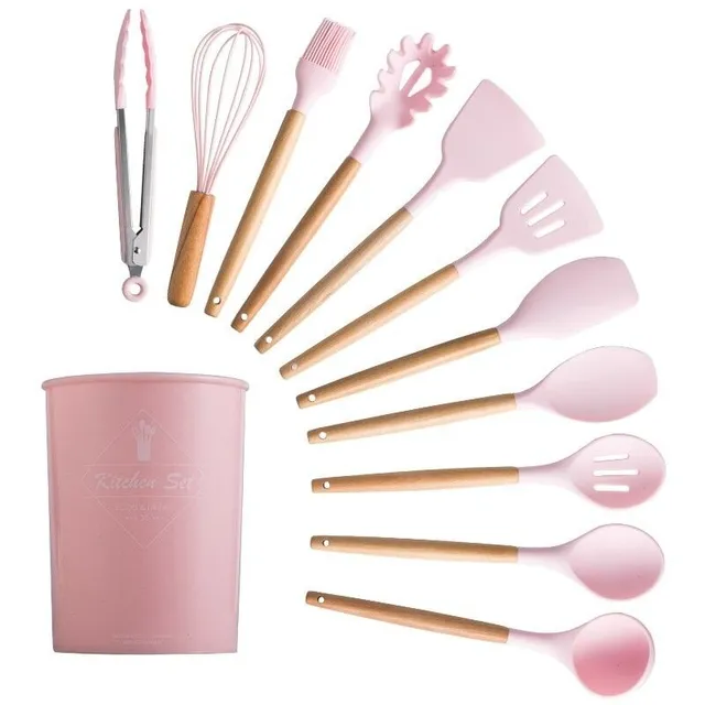 Kitchen utensils set in stand 12 pcs