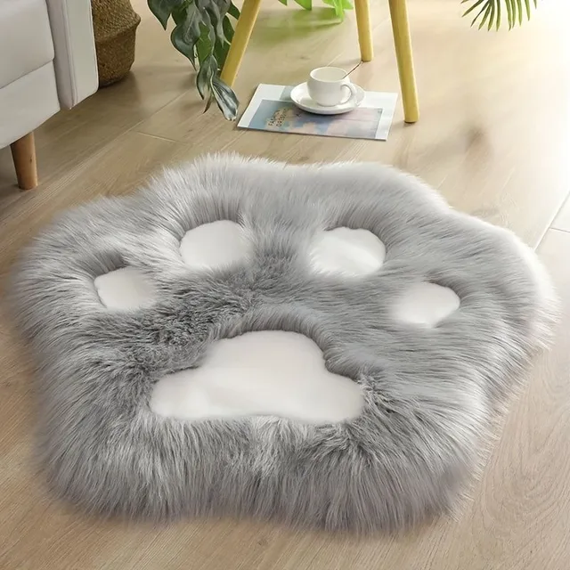 1 pièce Tapis Mignon en Forme de Patte en Doux Velours - Tapis Décoratif