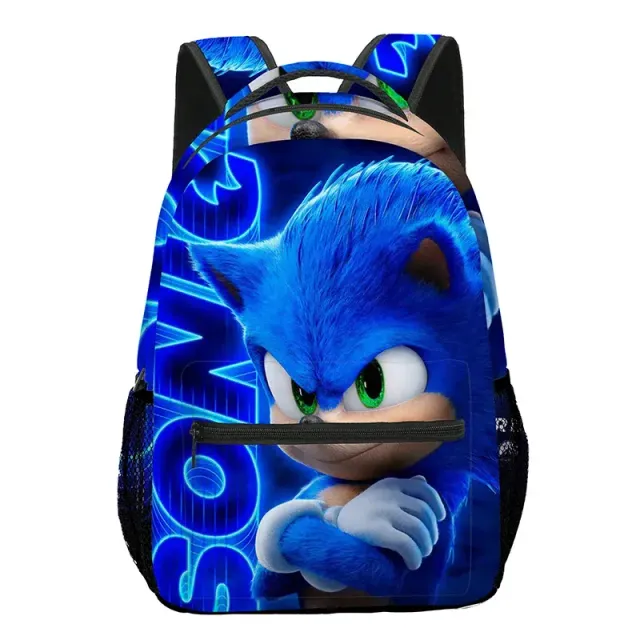 Children's trendy school backpack with the theme of the favorite hedgehog Sonic