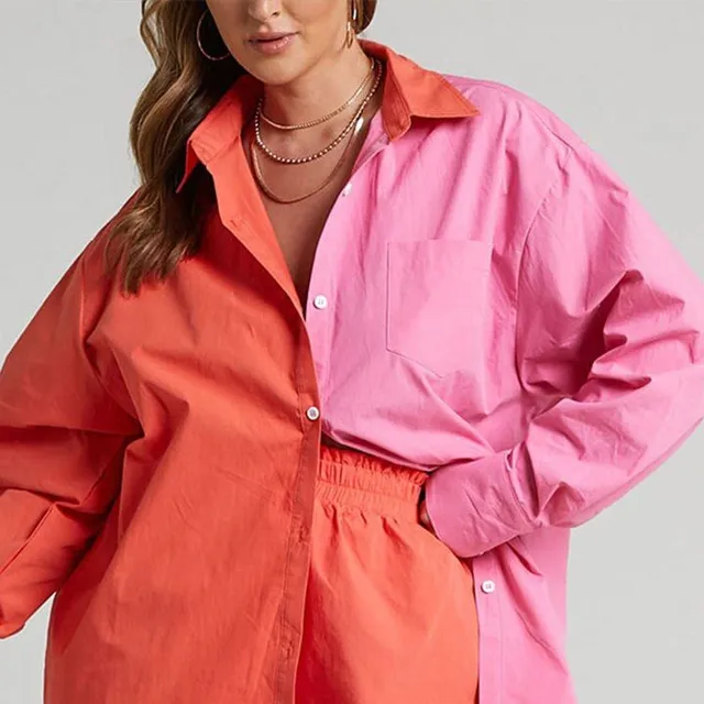 Women's two-piece set of clothes for summer - long shirts and shorts