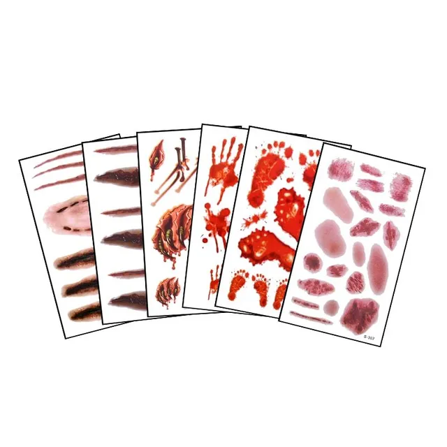 Halloween waterproof temporary tattoo - bloody wounds