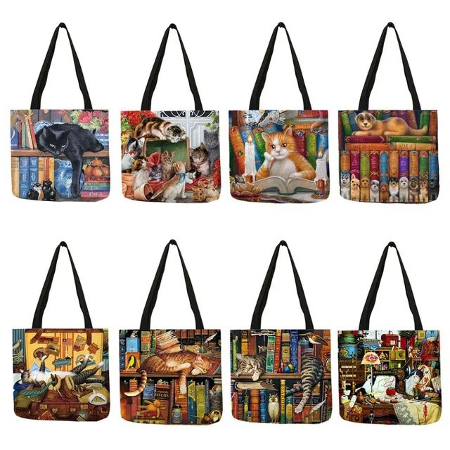 Women's shopping canvas bag with print Anime - on the shoulder