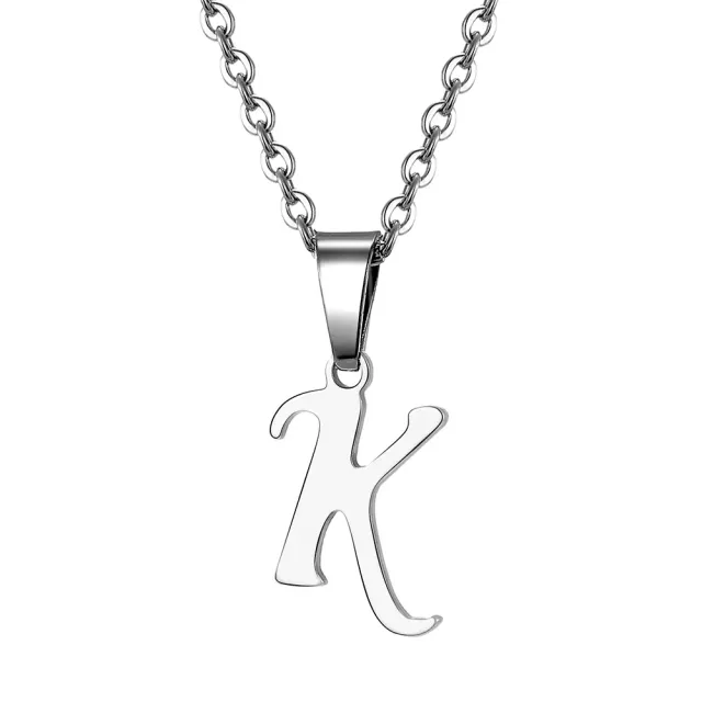 Necklace with letter of steel - Pendant with letter of stainless steel