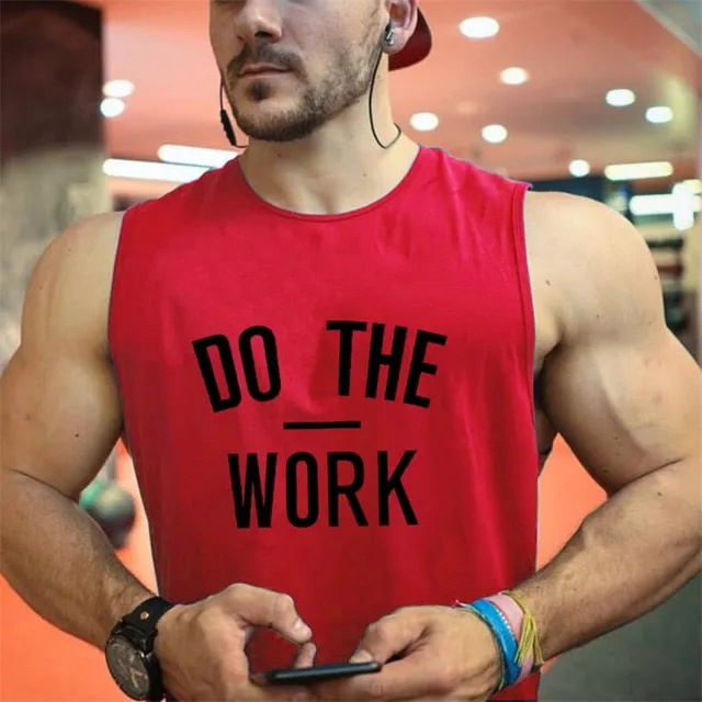 Men's shirt without sleeves with printing - DO THE WORK