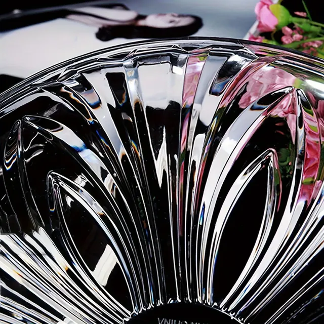 Elegant fruit bowl with acrylic petals and stand - Ideal for snacks, dried fruit and sweets