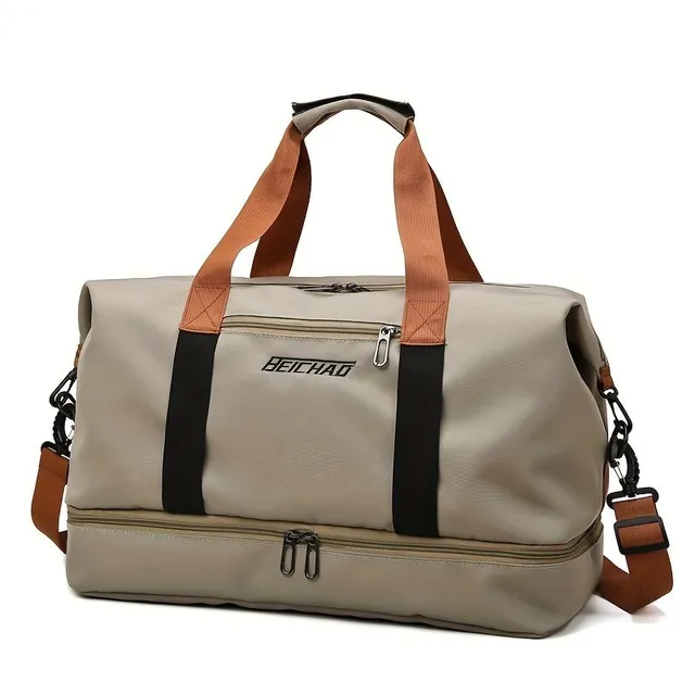 Travel bag with large capacity, separation for wet and dry linen