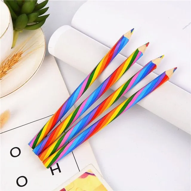 Set of colourful modern crayons with mixed colours 4 pcs