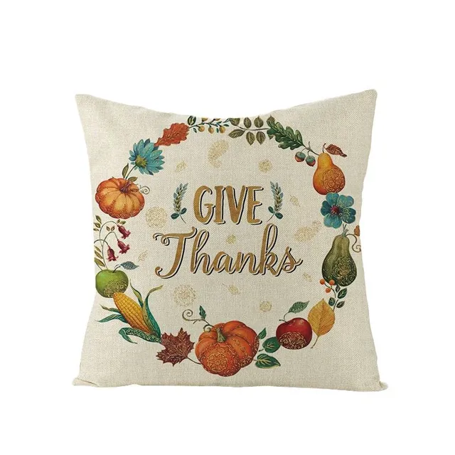 Decorative pillowcase with autumn harvest printing