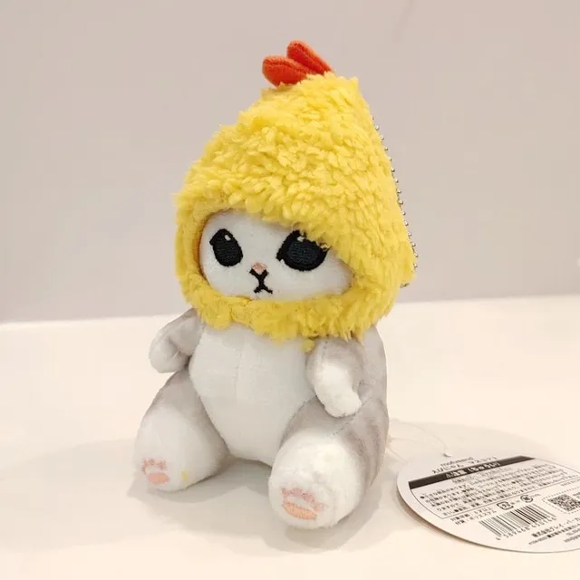 Cute plush cat with shark or chicken outfit