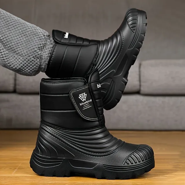 Warm and waterproof winter shoes for men - easy zipped Velcro