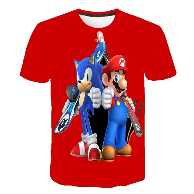 Kids short sleeve t-shirt with Super Mario print