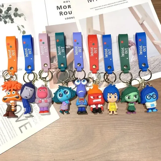 Cute silicone keychain with handcuffs in characters from a fairy tale In the head 2 - Inside Out 2