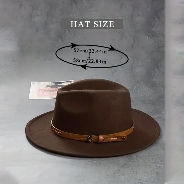 Stylový pásek Dekor Kšiltovka Fedora Unisex Jednobarevný Jazzový klobouk Ležérní Teplý plstěný klobouk Slunečník Západní kovbojské klobouky Na cesty venku