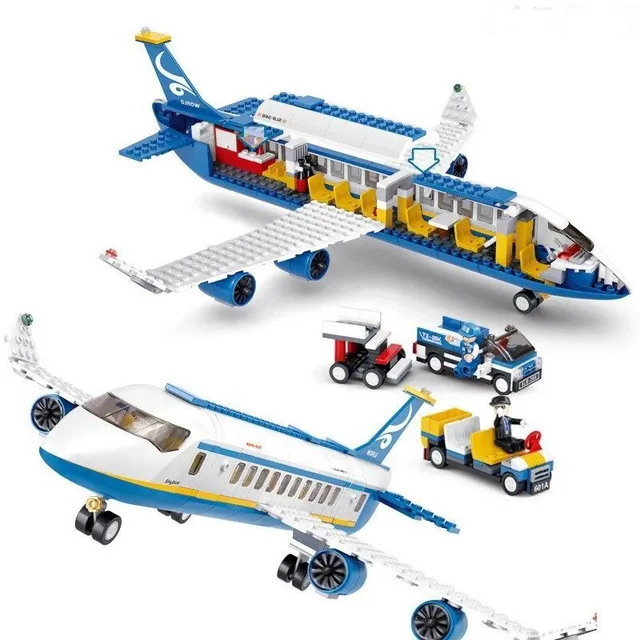 Set de construcție avion pentru copii cu accesorii