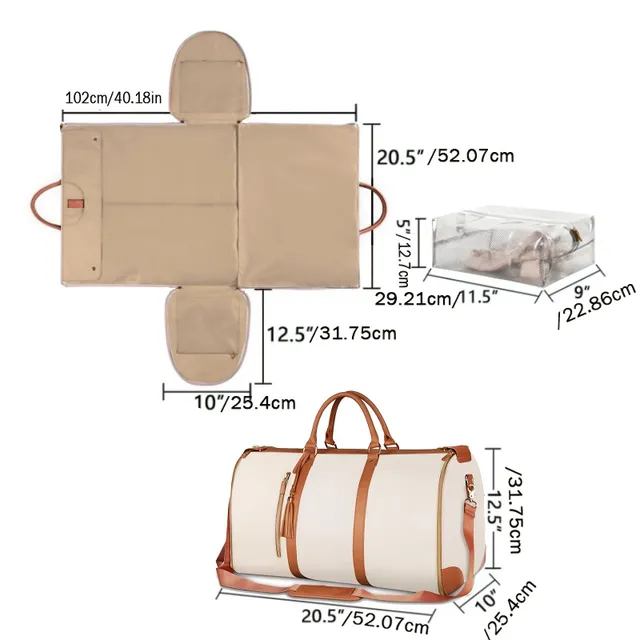 Men's travel bag for a retro-style suitcase with a large capacity