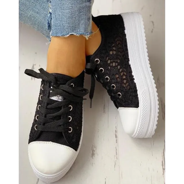 Women's luxury lace-up sneakers