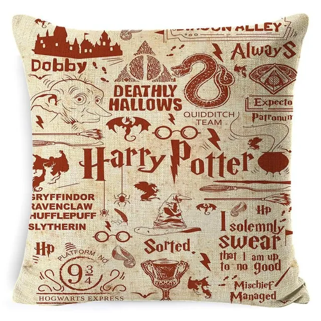 Luxusní povlak na polštářek s motivem Harry Potter