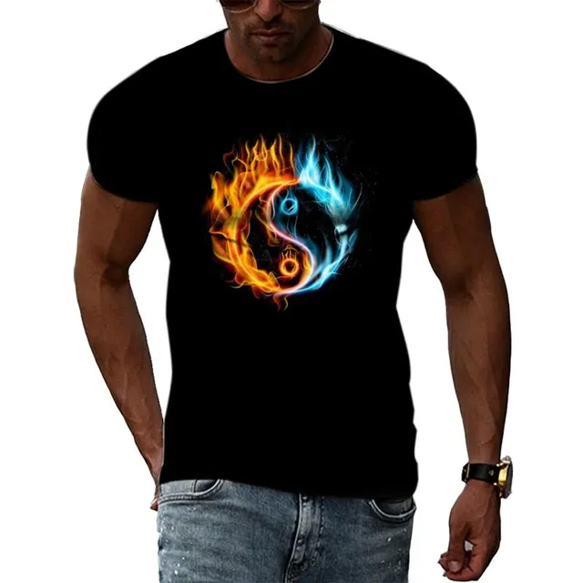 Men's modern short sleeve T-shirt with original abstract print Noah