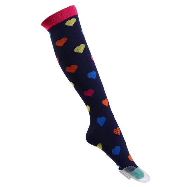 Compression high socks with different colours