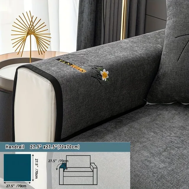 Embroidered sofa cover - easy to maintain, dog-proof