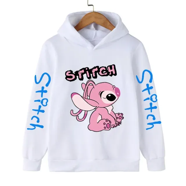 Bluza pentru copii cu glugă și imprimeu drăguț Stitch