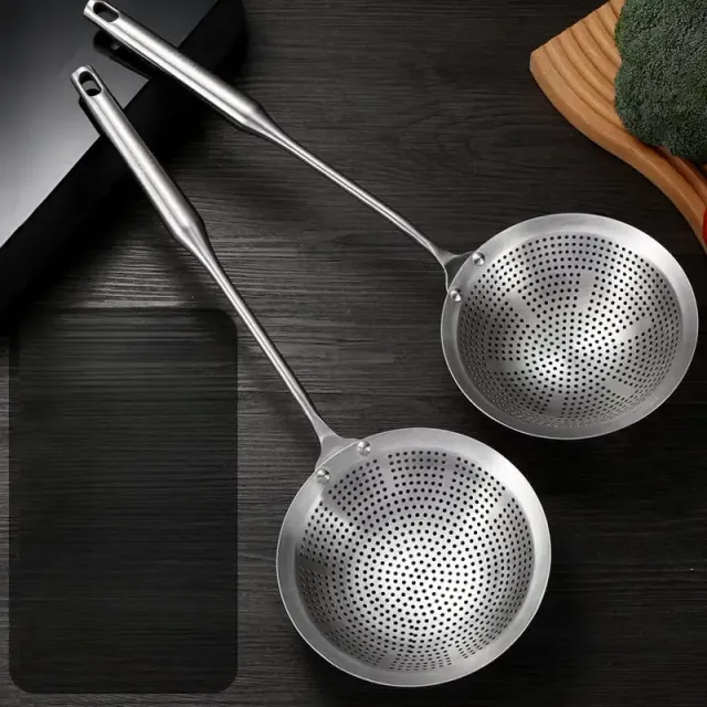 Resistant stainless steel ladle with handle - ideal for frying and cooking