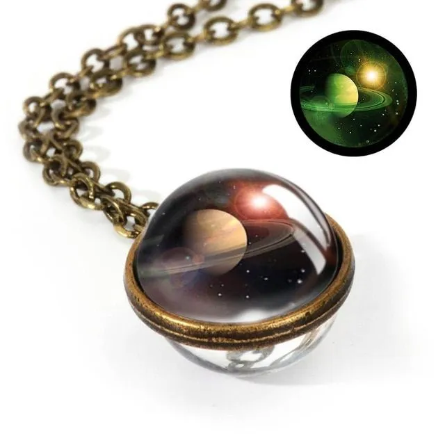 Stylový náhrdelník s planetou SPACE