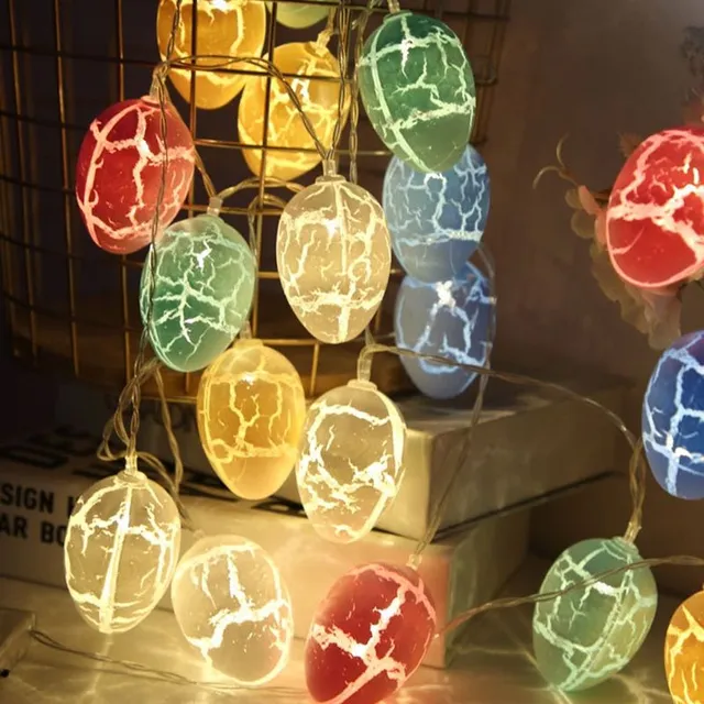 LED dekoratívna reťaz - veľkonočné vajíčka